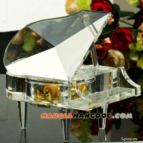 Hộp nhạc piano pha lê, hộp nhạc trái tim, music box, mô hình lãng mạn - 2