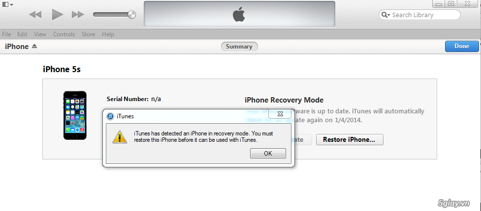 Hướng dẫn cách Restore iOS 7.0.4 trên iPhone4/4s/5/5s, iPad - 9449