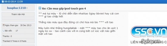 Lừa Đảo Mua bán ipod touch của Nick phuong13411989 & phuc12101989 - sđt 0938952010