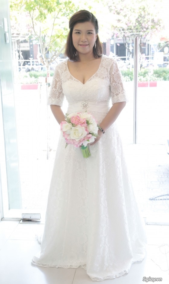 áo cưới big size - áo cưới có tay - bride plus - 3
