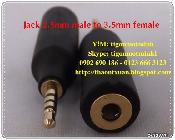 Jack chuyển 2.5, 3.5, 6.3 và dây cáp nối dài cho tai nghe, loa - 12