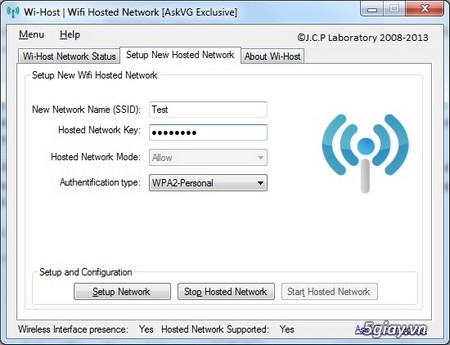 Wi-Host 1.0 phần mềm phát sóng wifi cho Laptop miễn phí - 11160
