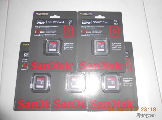Thẻ nhớ Sandisk 8gb, túi đựng máy ảnh, ống kính , sách tay USA , Giá tốt