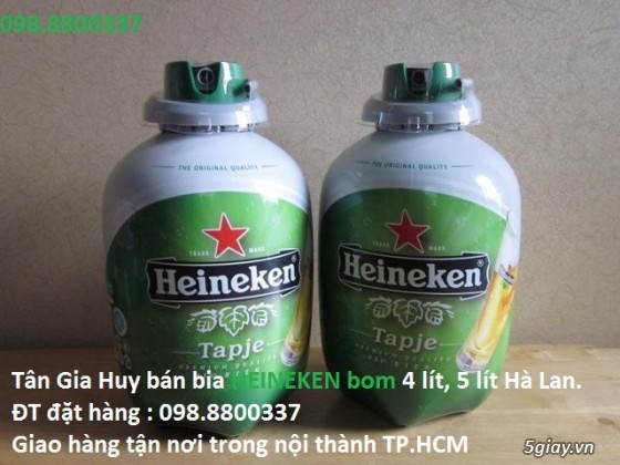 Bom bia Heineken 5 lít Hà lan uống ngon tuyệt - ĐT : 098. 8800337