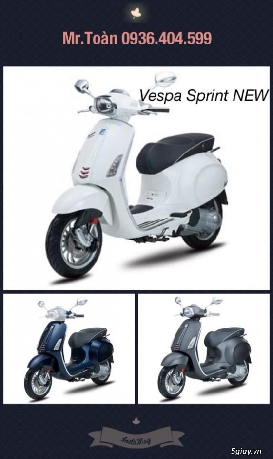Vespa Sprint 150NEW!Lãi Suất 0% - Vespa Piaggio Chính Hãng-Toàn 0936.404.599 - 3