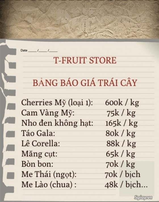 T-Fruit Store - Chuyên Cung Cấp Các Loại Trái Cây Tươi NỘI - NGOẠI nhập. - 1