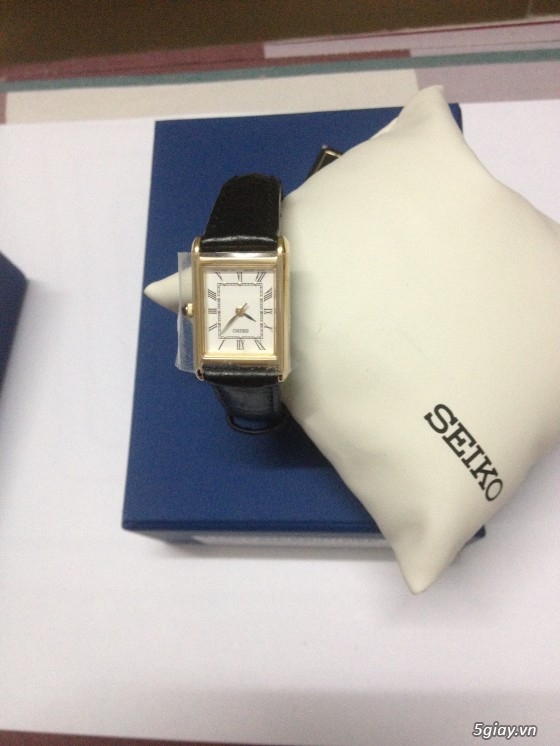 Đồng hồ Seiko mặt mạ vàng-dây da cực sang chảnh (1 Nam-1 Nữ) - 2