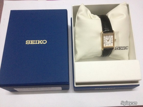 Đồng hồ Seiko mặt mạ vàng-dây da cực sang chảnh (1 Nam-1 Nữ) - 1