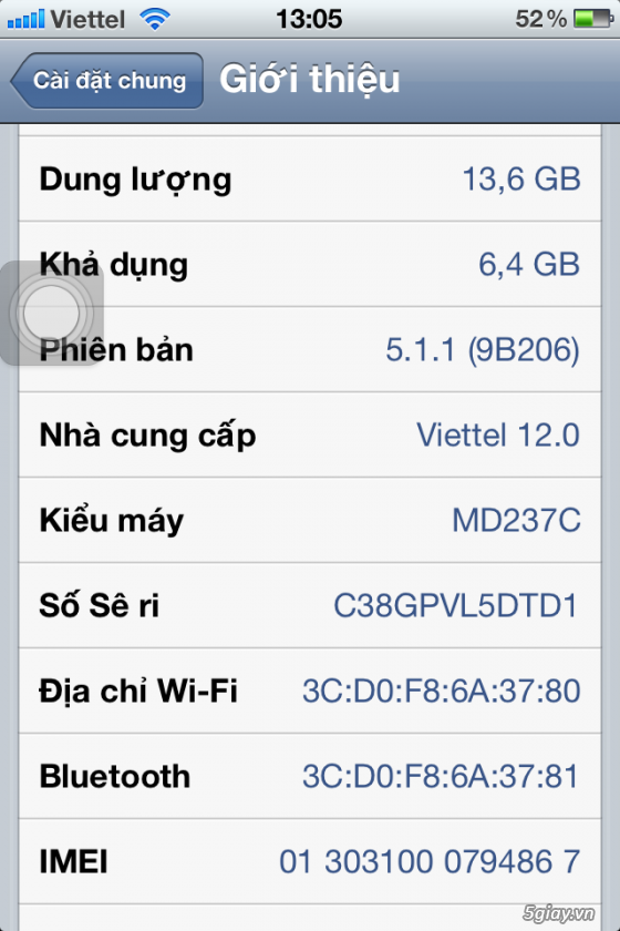 Iphone 4s white world 96% giá tốt