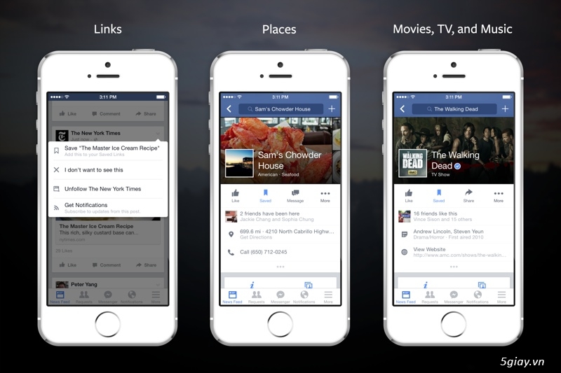 Ứng dụng Facebook thêm chức năng "read-it-later" trên iPhone