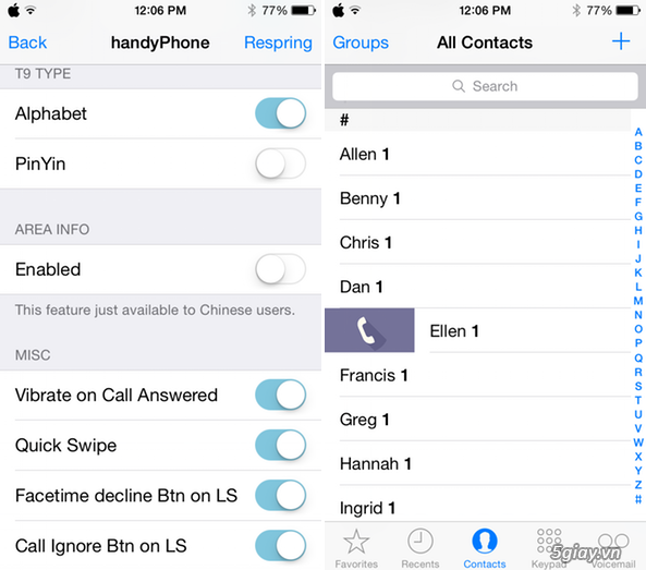 Tối ưu Danh bạ và trang quay số cho iPhone - 26034