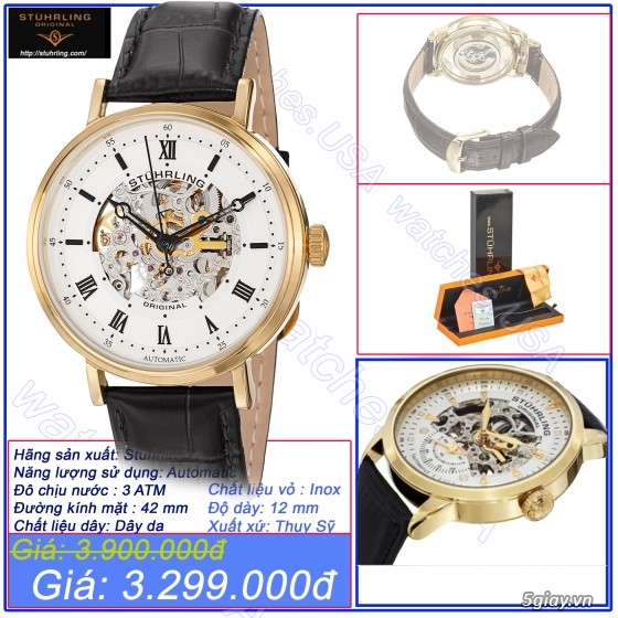 Đồng hồ Stuhrling Original chính hãng xách tay USA - Sale 30-40% - 5
