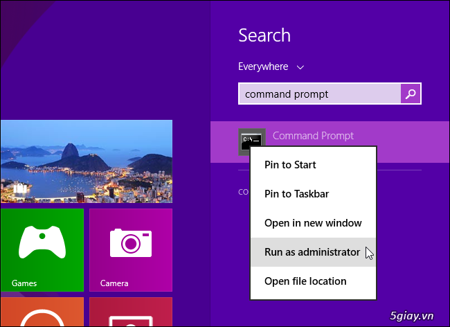 Cách mở Command Prompt với quyền quản trị Administrator trong Windows 8.1 - 28681