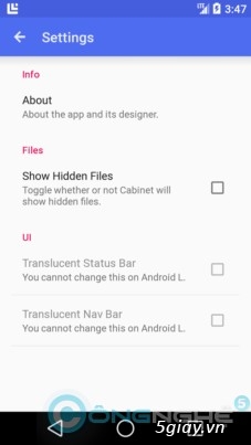 Carbinet Beta, Sliding Explorer: 2 ứng dụng quản lý file giao diện Material Design - 29933