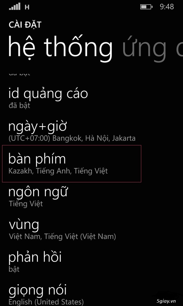 Chuyển sang bàn phím Telex trên Windows Phone 8.1 - 27255