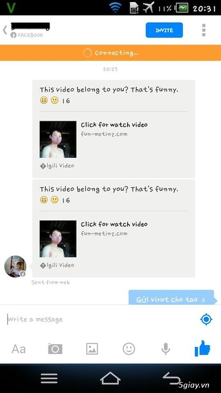 Virus chứa mã độc phát tán trên Facebook Messenger - 29846