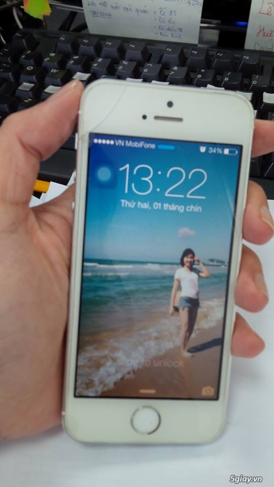 Bán Iphone 5s , màu trắng, 16gb, quốc tế, LL/A, bị nứt màn hình, giá hữu nghị... - 4