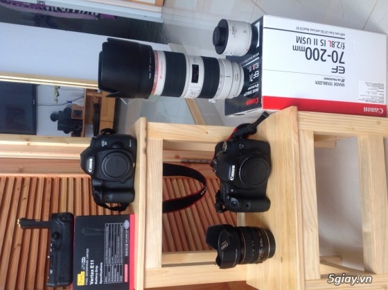 Canon 5D3, canon 7D, lens 70-200 f2.8L is II, grip 5D3.....