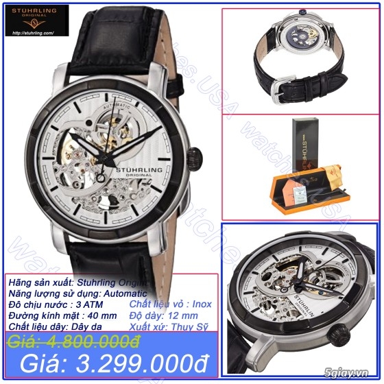 Đồng hồ Stuhrling Original chính hãng xách tay USA - Sale 30-40% - 3