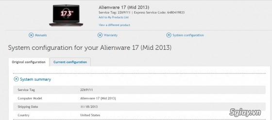 Bán AlienwareM17 core i7 4900MQ GTX780M 4GB, 16GB RAM, 1.5TB RAID 0 + 64GB mSATA SDD - 7