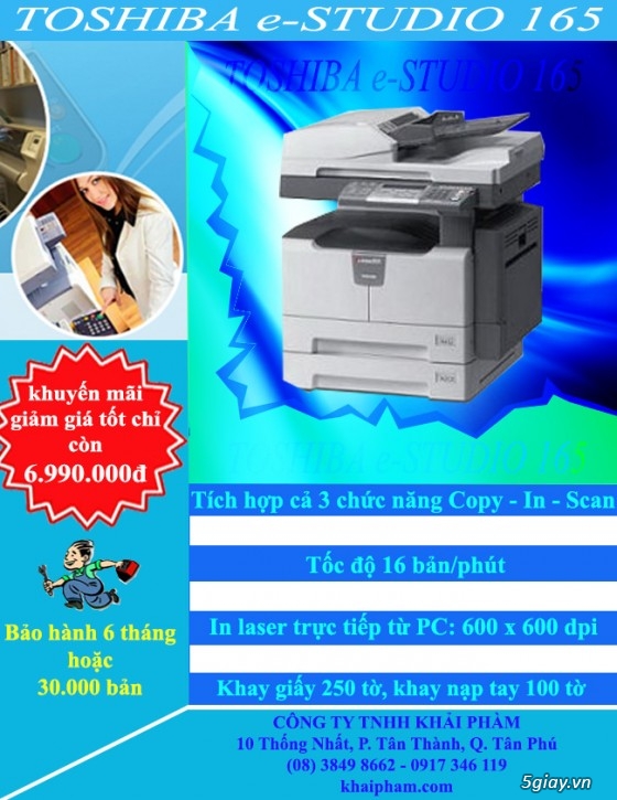 Máy photocopy kỹ thuật số Toshiba ES-165, giá chỉ 6.990.000đ