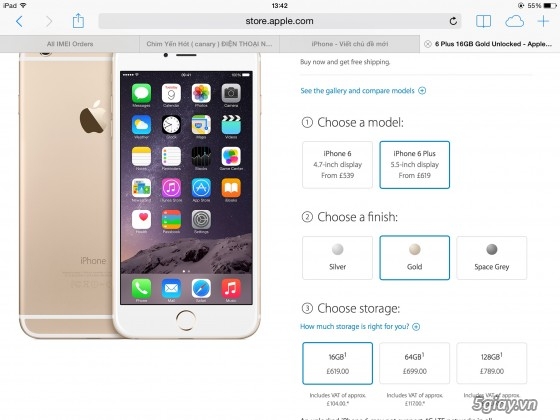 HCM - Cần bán ip6 plus gold 16gb hàng UK (EU) brand new!!!