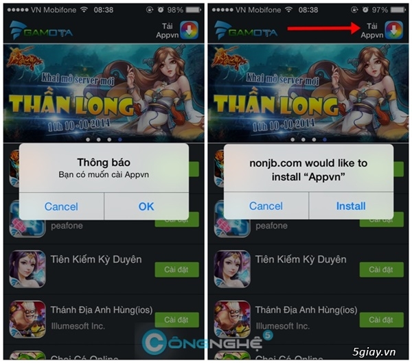 Hướng dẫn cài Appvn cho iOS 8 không cần Jailbreak - 39431