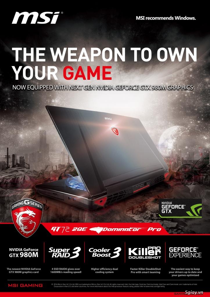 Laptop chơi game MSI đầu tiên được trang bị NVIDIA GeForce GTX 900M - 38880