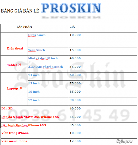 [ProSkin] In skin THEO YÊU CẦU cho mobile,tablet,laptop chỉ với 80K/bộ - 22