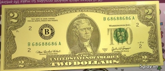 2USD mạ vàng 100USD mạ vàng Lì xì Tết - 1