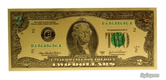 2USD mạ vàng 100USD mạ vàng Lì xì Tết - 3