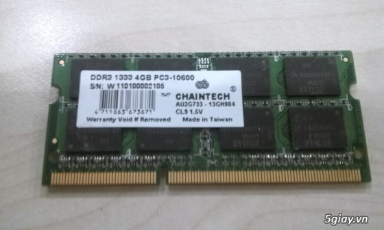 Bán RAM Laptop ChainTech 4GB DDR3 Buss 1333 mới hết bảo hành