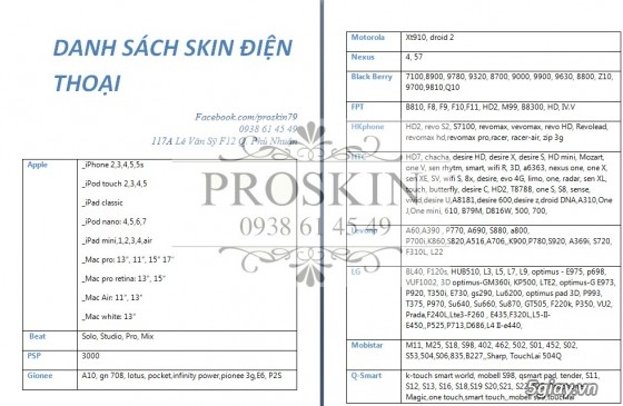 [ProSkin] In skin THEO YÊU CẦU cho mobile,tablet,laptop chỉ với 80K/bộ - 4