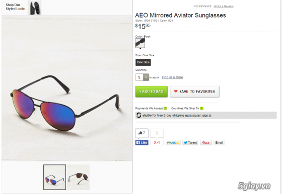 Mắt Kính Hàng US American Eagle  Sunglasses Mới 100% . 250K/1 Cái - 6