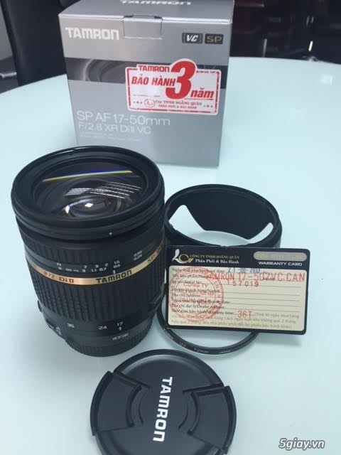 Bán lens Tamron SP AF 17-50 F/2.8 XR Di II VC for Canon còn bảo hành đến 8/2016