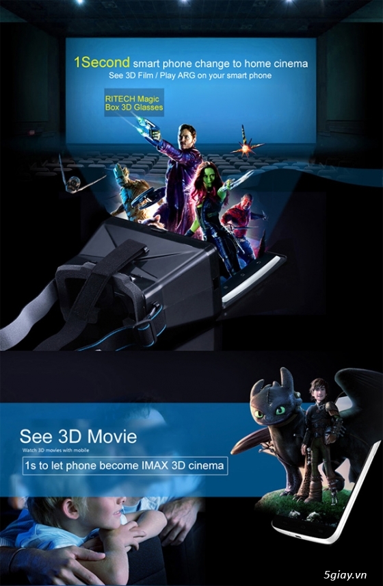Kính xem phim 3D màn hình 200 bằng điện thoại - 2