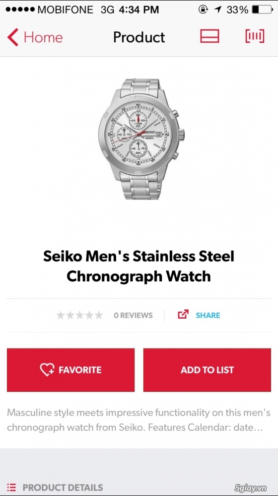 Đồng hồ Seiko & mắt kính Columbia (nam) mới 100% ship US giá tốt