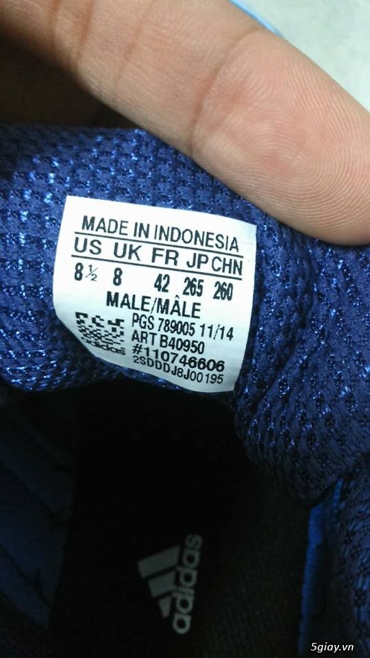 ADIDAS Blue (made in INDONESIA) new 100% size 42 for Men cực đẹp - 2