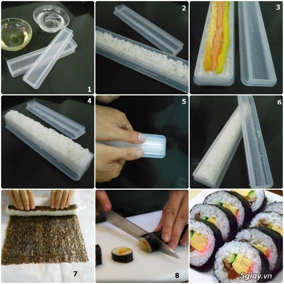 Khuôn Sushi Cuộn và Khuôn Sushi Nắm - Maki Sushi Mold and Nigiri Sushi Mold - 3