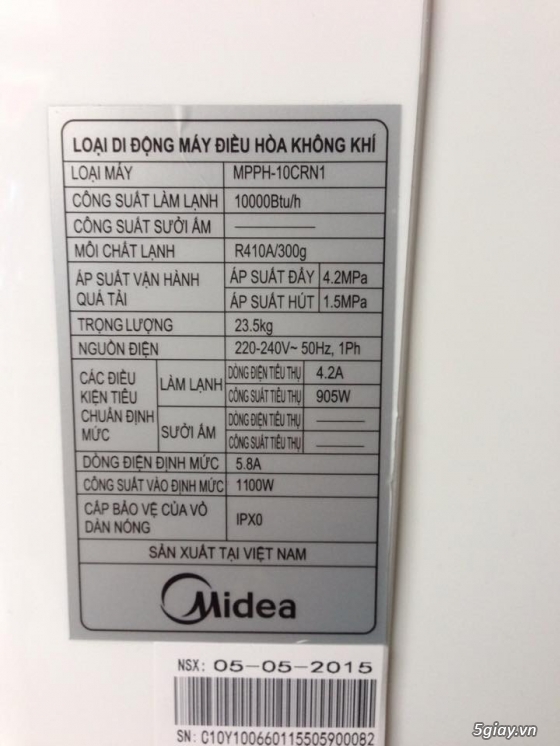 Midea,bán máy lạnh mini di động Midea,điều hòa di động Midea,điều hòa cây mini Midea - 7