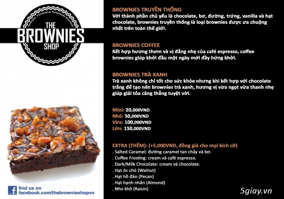 The Brownies Shop - Brownies Đúng Hương Vị Mỹ, Giá Việt Nam !!! - 1
