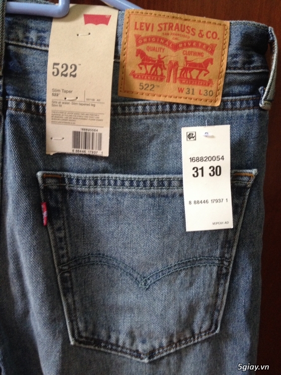 Cần bán quần jeans levis 511 và 522 authentic mới 100% cực đẹp - 1