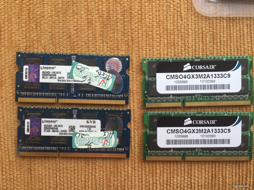 Ram laptop 2gx2, 4gx2 ddr3 giá rẻ