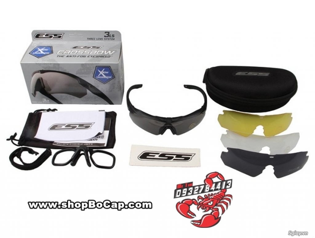 Kính thể thao ESS Crossbow 3LS Kit, phụ kiện cho phượt thủ, airsofters, paintball,... - 1