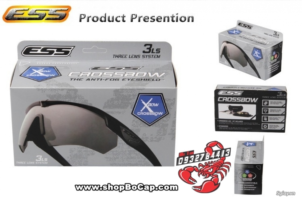 Kính thể thao ESS Crossbow 3LS Kit, phụ kiện cho phượt thủ, airsofters, paintball,... - 1