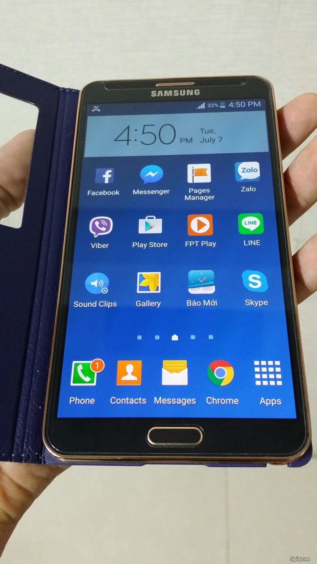 Samsung galaxy note 3, xách tay korea, viền gold, đẹp long lanh