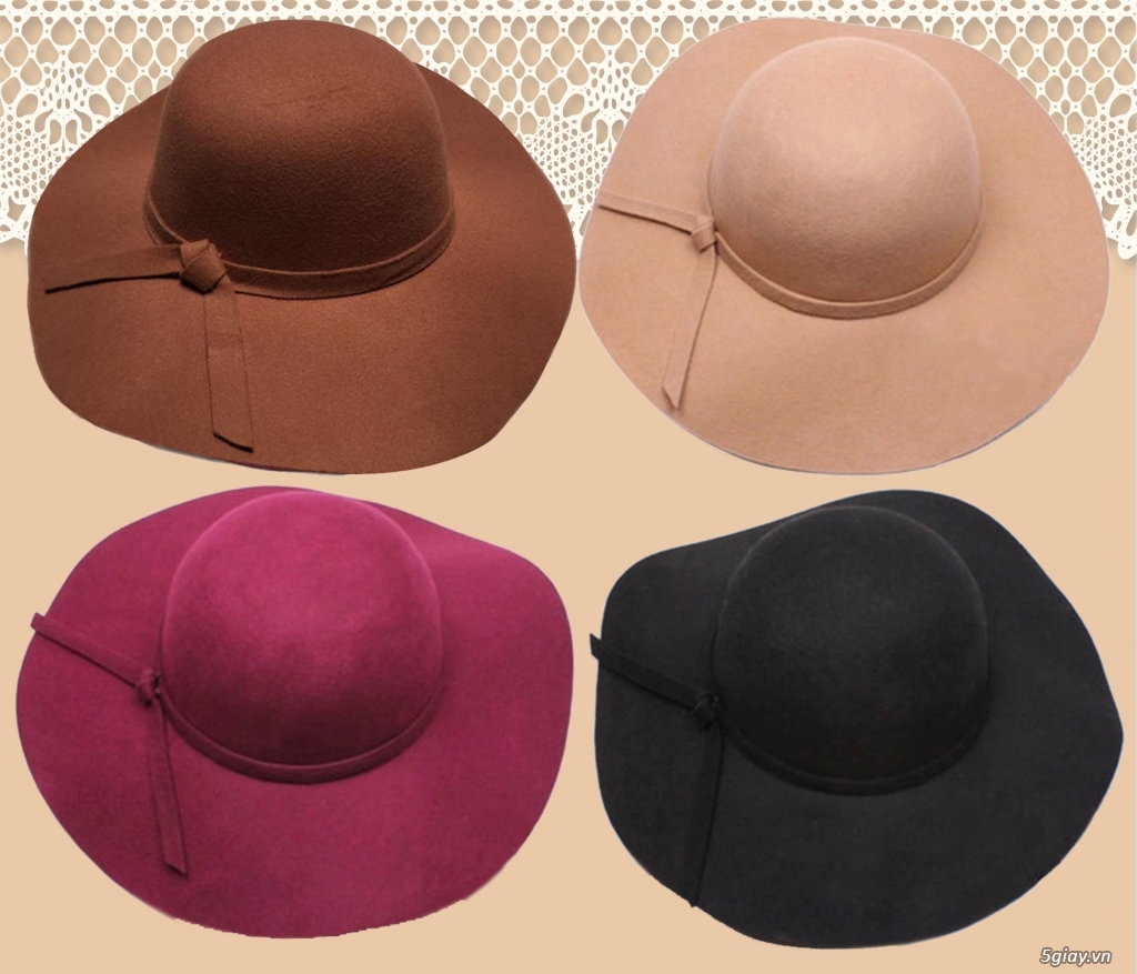HCM - Yumi Hat Shop chuyên bán các loại: nón Fedora rộng vành, vành nhỏ, Flobby, Panama, nón phớt, n - 6