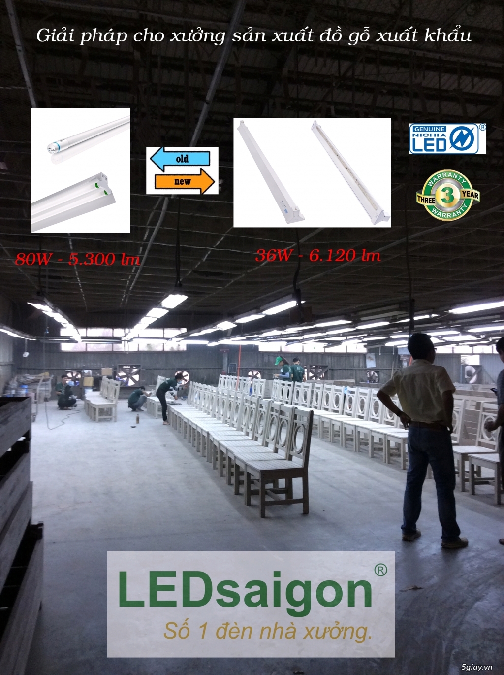 Đèn LED Nhật Bản sản xuất tại VN, BH 36 tháng