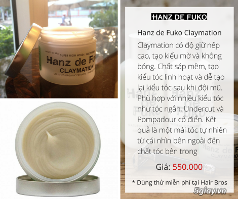 Hair Bros - Sáp vuốt tóc chính hãng By Vilain, Hanz de Fuko + Pomade - 2