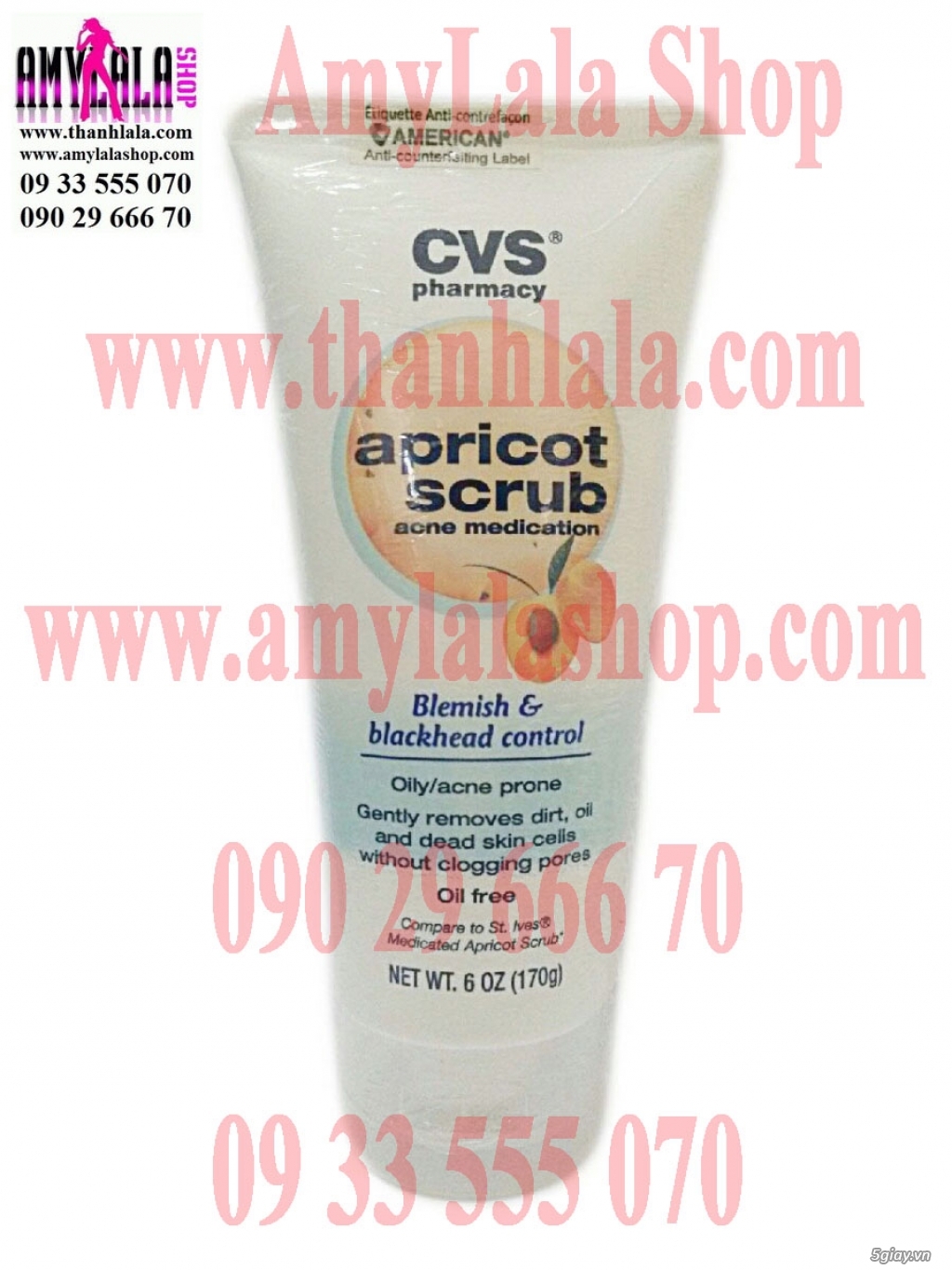 Tắm rửa mặt 2in1 trắng da trị mụn CVS Apricot Scrub - 0933555070 - AMYLALA SHOP :